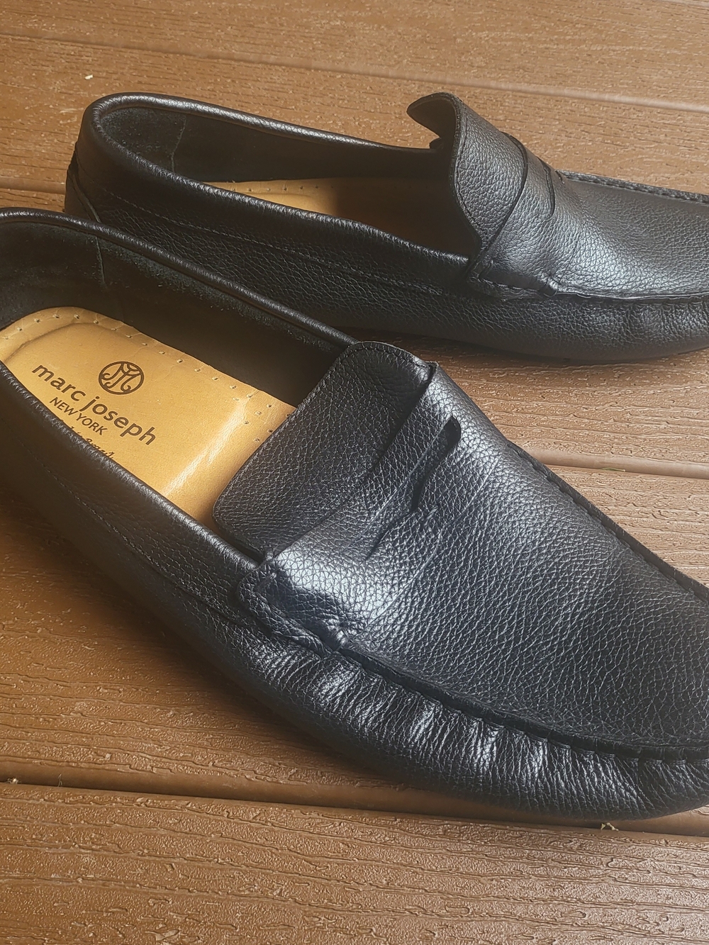 marc joseph mens shoes driving Loafers Size 11 Black Leather Slip Ons